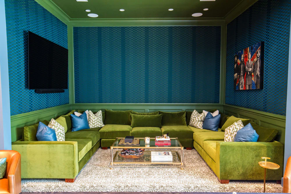 Custom Upholstered Sectional Sofa in Houston Showroom